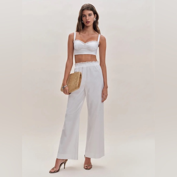 Reformation Pippa Two Piece In Bright White brand new never worn no flaws.